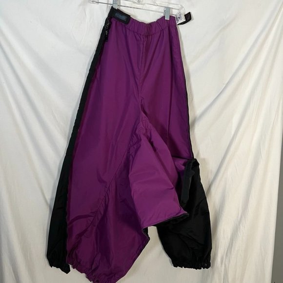 COLUMBIA Black Purple Reversible Ski Pants Snowboard SIDE ZIP Women Large - Picture 11 of 11